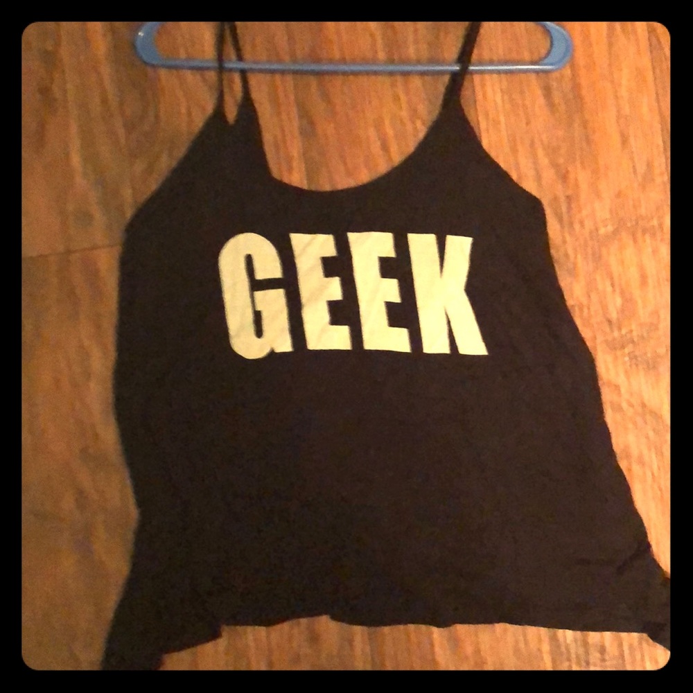 Cute geek tank top. That flows through bottom